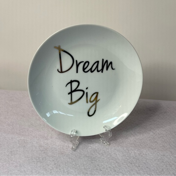 Prima Design Off White & Gold “Dream Big” Small Plate - Picture 1 of 4